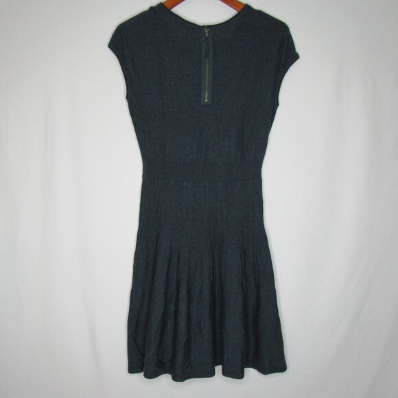 Ann Taylor LOFT Teal Blue Fine Knit Sweater Dress Back Women's M Medium - Picture 8 of 9